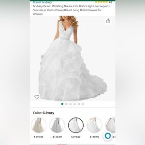 White wedding dress.